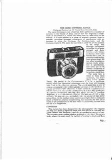 Zeiss Ikon Contessamatic manual. Camera Instructions.